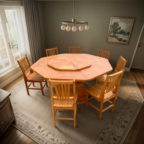 Mesa De Jantar Dodecágno +12 Cadeiras