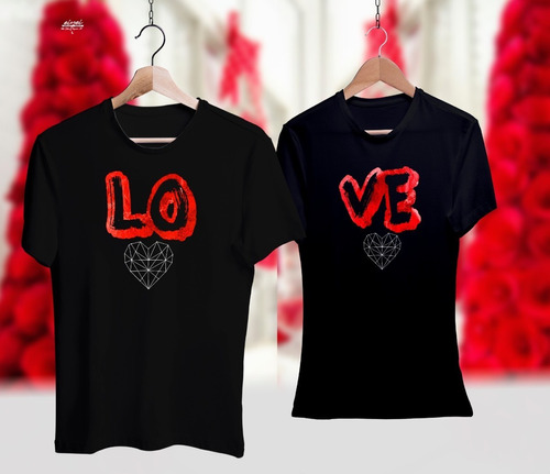 Tshirts/playeras Marca Eiyei Dúo Enamorados, Love