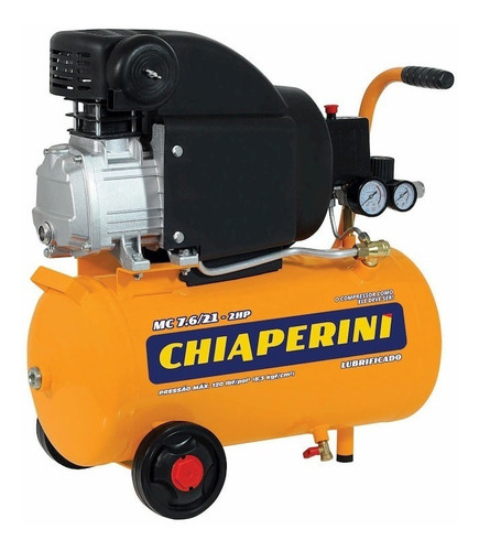 Compressor Ar 7,6 Pés 21l Chiaperini Com Pinador + Kit 220v