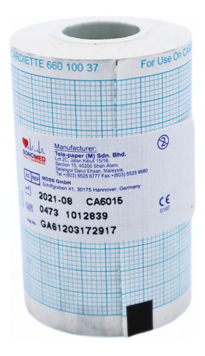 Papel Térmico 60mm X 15m Ecg Cardioline / Cardiette 15 Pza