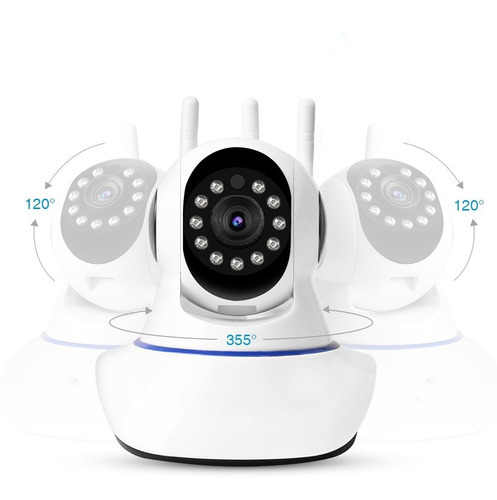 Camara Seguridad Wifi Ip360 Infrarrojo Sensor 3 Antena 1080p