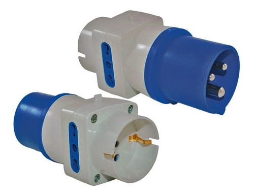 Imagen 1 de 3 de Adaptador De Enchufe Industrial A Domiciliario 16a Shuko