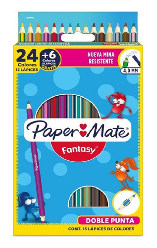 Colores Doble Punta Redondo Fantasy Paper Mate 24 Pza