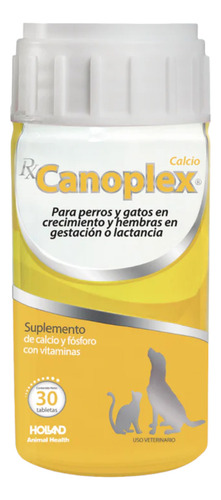 Rx Canoplex Calcio Suplemento Mineral Perro Y Gato 30 Tabs Pollo