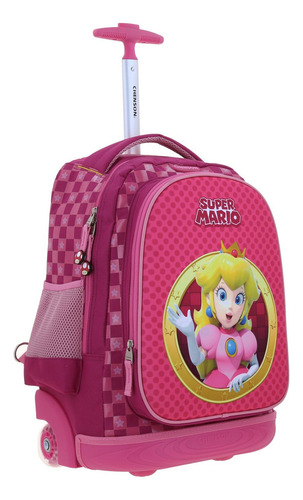 Mochila Grande Con Ruedas Chenson Mario Bros Peach Barb