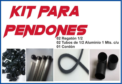  Kits Para Montura De Pendones Completos 100 C.m. (2 Tubos)