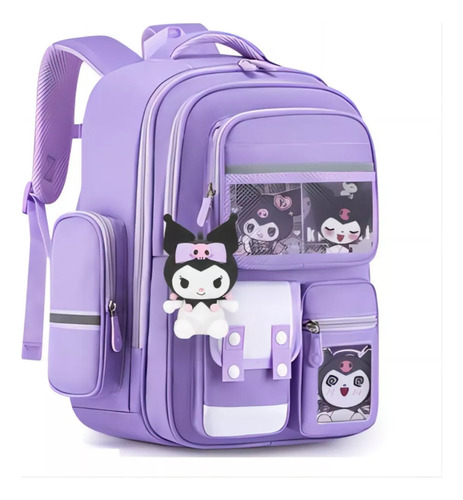 Bonita Mochila Kuromi Para Niñas De Primaria, Grado Morado/g