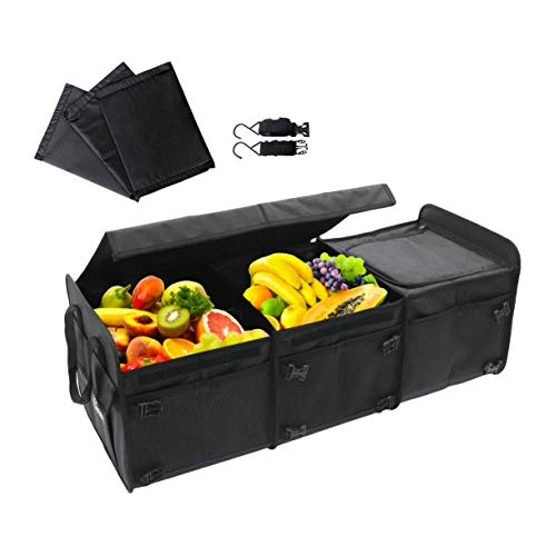 Convertible Large 3 Compartment Suv Trunk Organizer Wit...