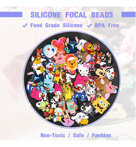 Silicone Focal Beads 30pcs For Keychain Making - Libuhuiga