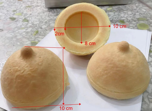 Máquina Waffle Gofres Antiadherente Forma De Pecho Cocina