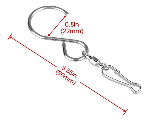 2 X 10 Piezas Ganchos Giratorios S Clips 360 ° Colgantes