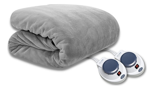 Frazada Térmica Softheat Modelo Gemelo Micro Polar Gris Gris Diseño De La Tela