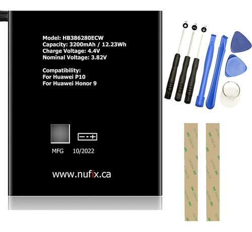 Nufix Battery Replacement For Huawei P10 3200mah Compatible