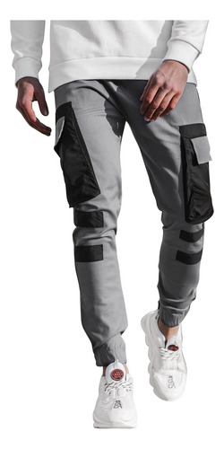 Joggers Pantalon Ajustado Elasticado Cargo De Varon