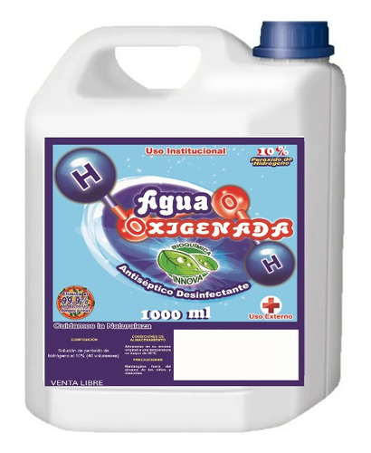 Agua Oxigenada Mayor Concentración 10% (40vol) 1 Litro