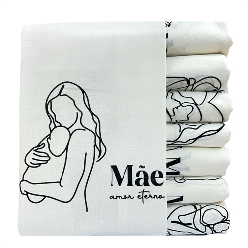 Pano Prato Extra Grande Estampado Dia Das Mães Algodão Cru Modelo 3