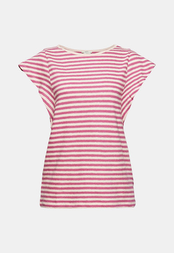 Polera Con Mangas De Volados A Rayas Esprit 042ee1k330