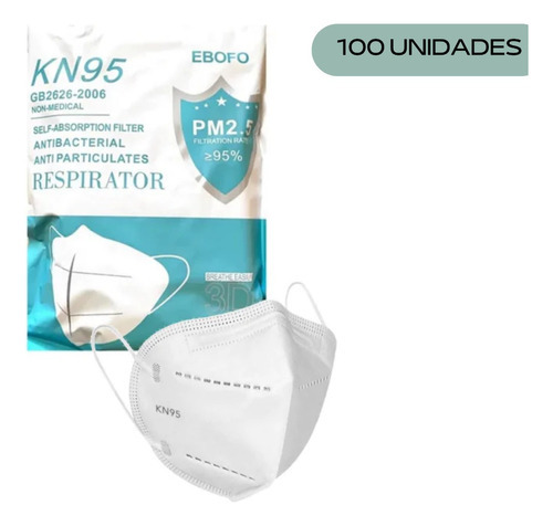 Mascarilla Kn95 Certificadas 100 Unidades Blancas Color Blanco