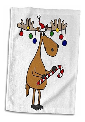 3d Rose Funny Moose Con Bolas De Navidad Y Toalla De Mano De