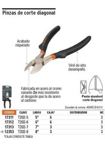 Imagen 3 de 4 de Alicate De Corte Diagonal 7 Mango De Vinil. Truper