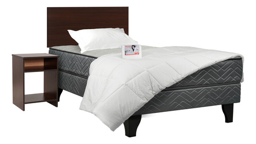 Cama 1½plaza Apolo Black Celta + Set Castilla + Textil