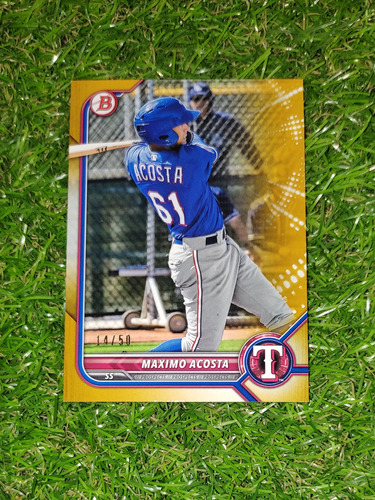 Cv Máximo Acosta Gold 2022 Bowman Prospects Numerada /50