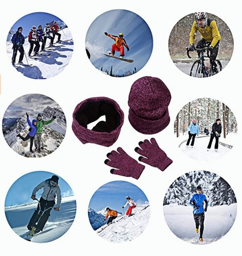 Imagen 10 de 10 de Set Invierno: Gorro Polar, Cuello Polar Y Guante De Lana