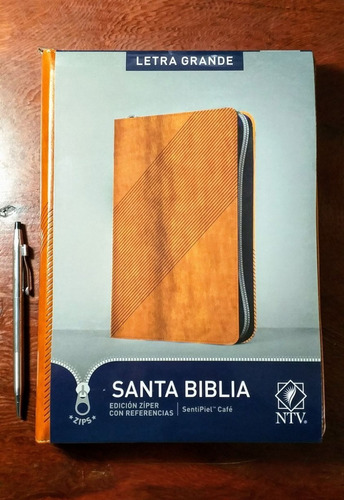 Biblia Ntv De Letra Grande Edición Zíper Sentipiel Café