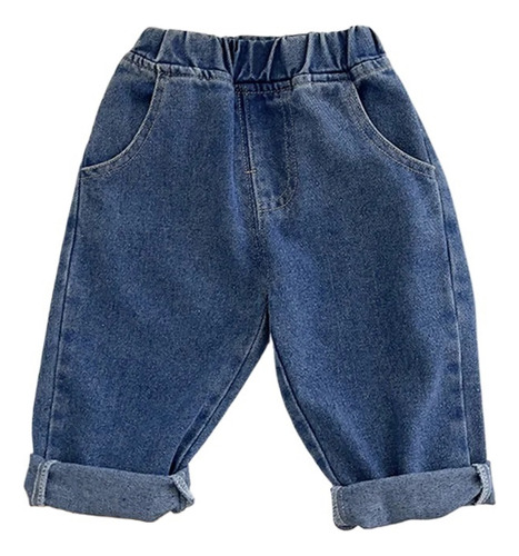 Pantalones De Bebé Jeans De Color Sólido Para Niños A