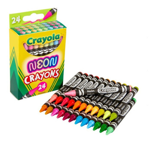 Crayola: Caja X24 Crayolas Colores Neon