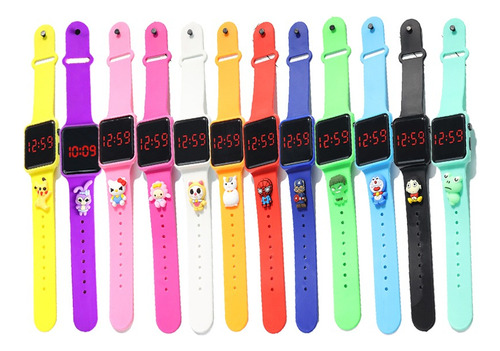 Reloj Pulsera Led Infantil De Dibujos Animados, 18 Piezas