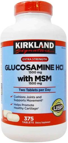 Glucosamine Hci 1500mg With (con) Msm  Kirkland 375 Tabletas