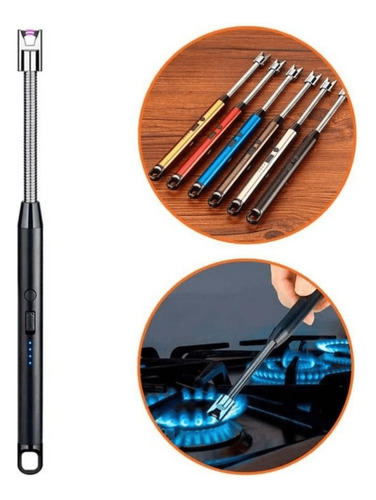 Encendedor Eléctrico 360° Recargable Usb Cocina Viaje Flex