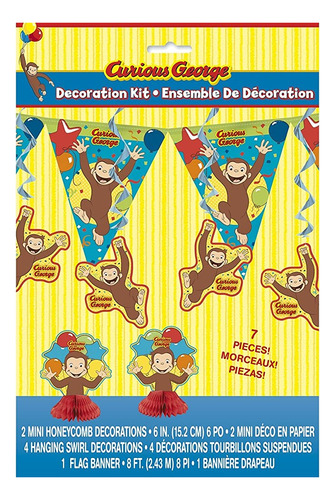 7 piezas De Jorge El Curioso Kit De Decoración, (banner, .
