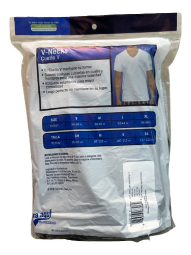 Playera Hombre Set De 3 Cuello V Fruit Of The Loom Camisa