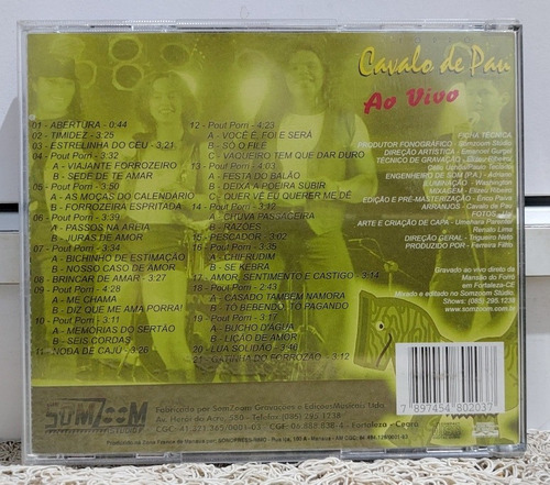 Cd Forró Cavalo De Pau Ao Vivo 1998 :) (Usado)