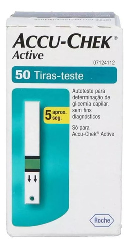 Caja Accu-chek Active Strips con 50 unidades, color verde