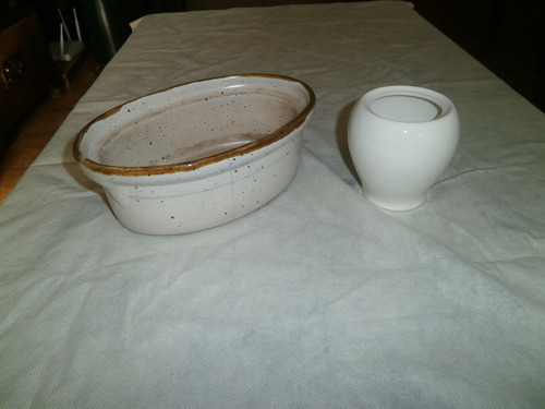 Fuente De Ceramica Y Potiche De Porcelana