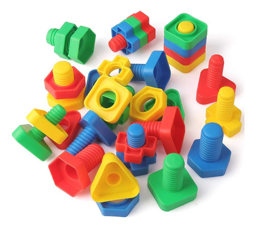 Juego De Ensamble Construcción Plástico Tornilla Tuercas