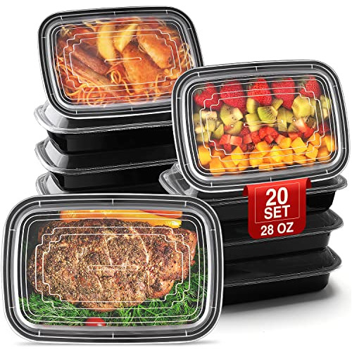 Eupako 20 Sets 28 Oz Meal Prep Container Reutilizable 84dc0