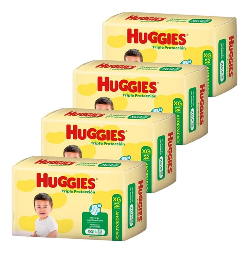 Huggies Classic 4 Pack Mensual Ahorro Talle M, G, Xg, Xxg