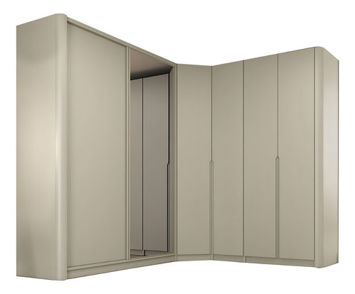 Guarda Roupa Modulado Com 6 Portas 100% Mdf Pintura Laca Cor Luna