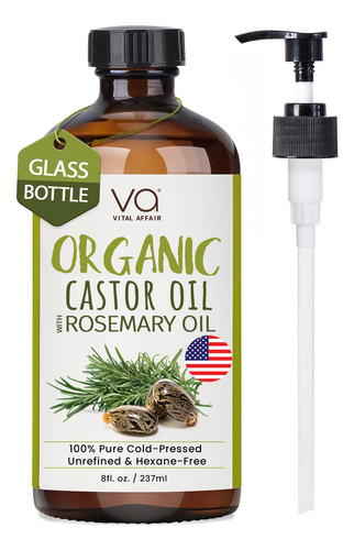 Aceite Capilar Vital Affair Organic Castor Con Romero, Vidri