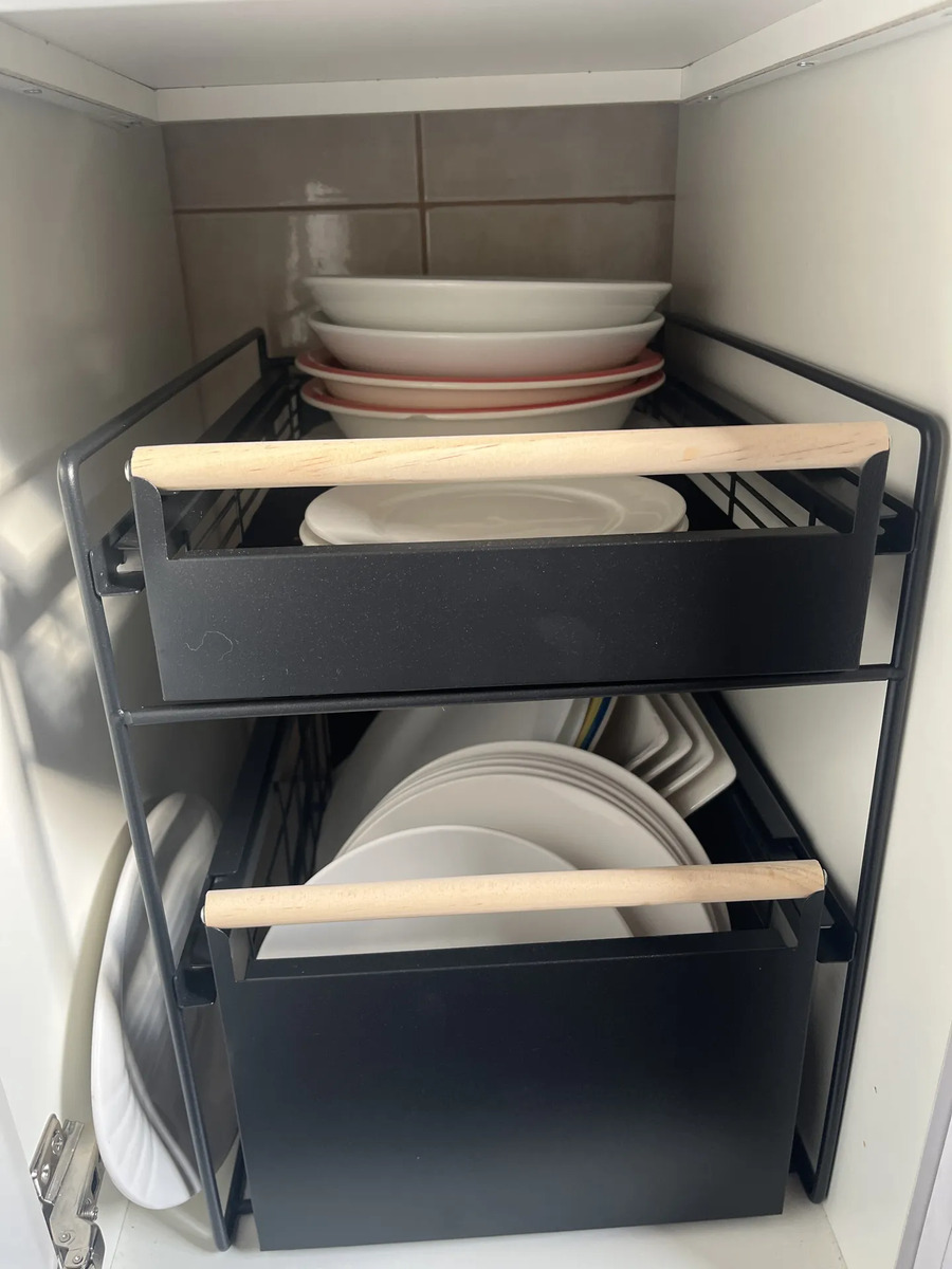 Foto real de Organizador Multifuncional Con Dos Cajones Deslizante Metal