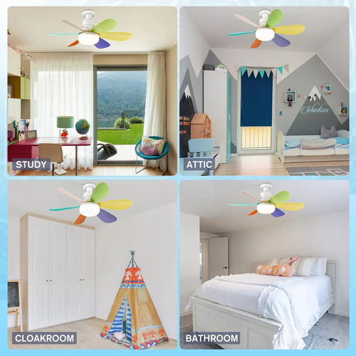 Luz Led De Ventilador De Techo Pequeña Con Control Remoto C