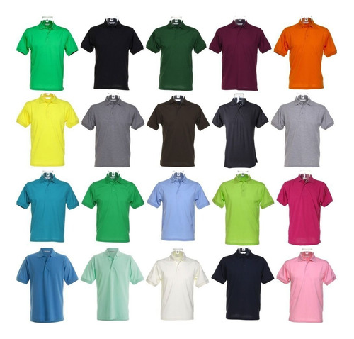 Kit 10 Camisas Polo Símbolo Bordado Premium Slim Atacado