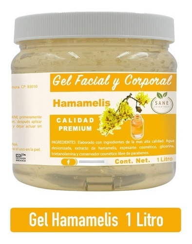 Gel De Hamamelis Hidratante 1 Kilo Sane Piel Grasa