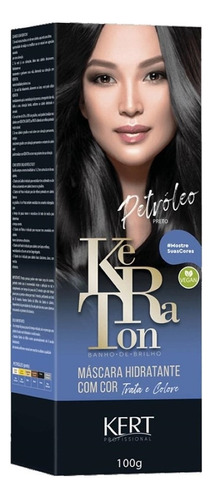 Kit Tinte Kert Cosméticos  Keraton Baño de brillo Máscara hidratante com cor tom petróleo para cabelo