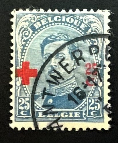 Bélgica, Sello Yv 156 Cruz Roja +25c 1918 Usado L12710