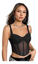 Comprar Corset Bustier Top Negro Aesthetic Y2k Shein Importado Mujer